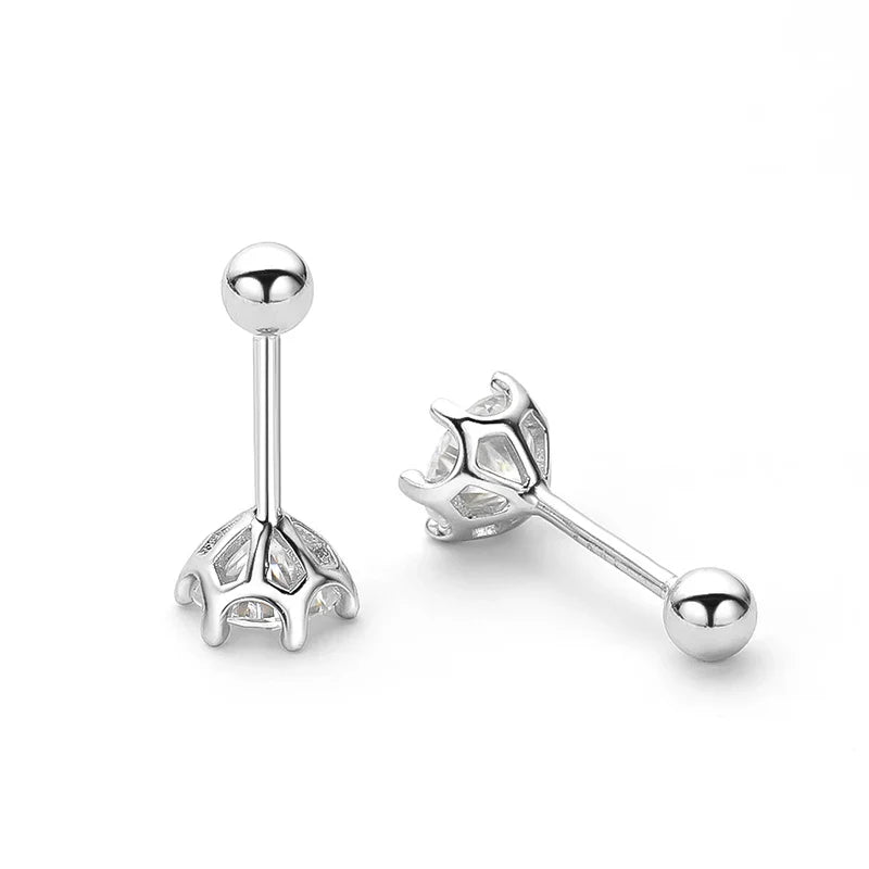 White Gold Plated 2ct Moissanite Studs Earrings for Women Wedding Sparkling 100% S925 Sterling Silver Luxury Jewelry GRA