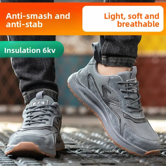 Men's Safety Shoes Anti Smashing Piercing Lightweight Construction Site WorkShoes Electrician's Insulated Footwear