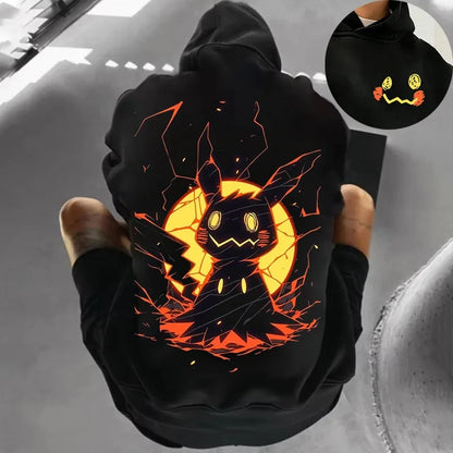 Fun Mimikyu Glow Print Hoodie for Men and Women 2025 Autumn/Winter New Y2K Harajuku Plus Size Casual Sweatshirt Top