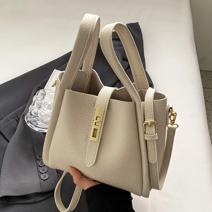 Bolsa de ombro transversal multifuncional de alto valor para o dia a dia, tendência retrô de moda outono-inverno, cor sólida simples