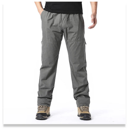 High Quality Men's Cotton Cargo Pants Casual Multiple Pocket Tacitcal Pants Spring Autumn Outdoor Camping Hiking Work Pants