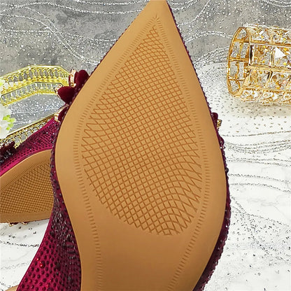 Últimos Sapatos de Design para Mulheres Designer de Luxo Sapatos de Casamento Noiva Sapatos de Festa Decorados com Strass Sandálias Femininas