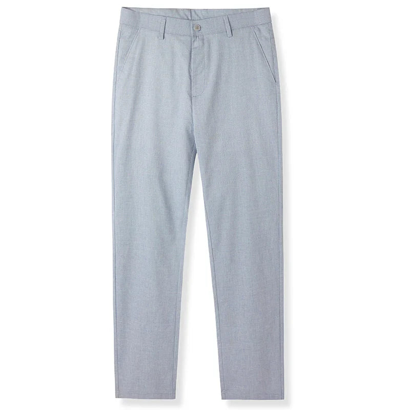 Men's Casual Trousers 2026 New Loose Fit Linen-Blend Straight Leg Pants Breathable Lightweight Comfort