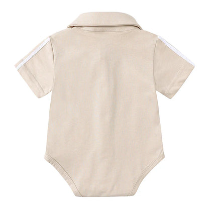 Infant Baby Boy Formal Outfit Newborn Gentleman Clothes Toddler Suit Set Short Sleeve Romper Shirt+Pants+BowTie+Suspender Shorts