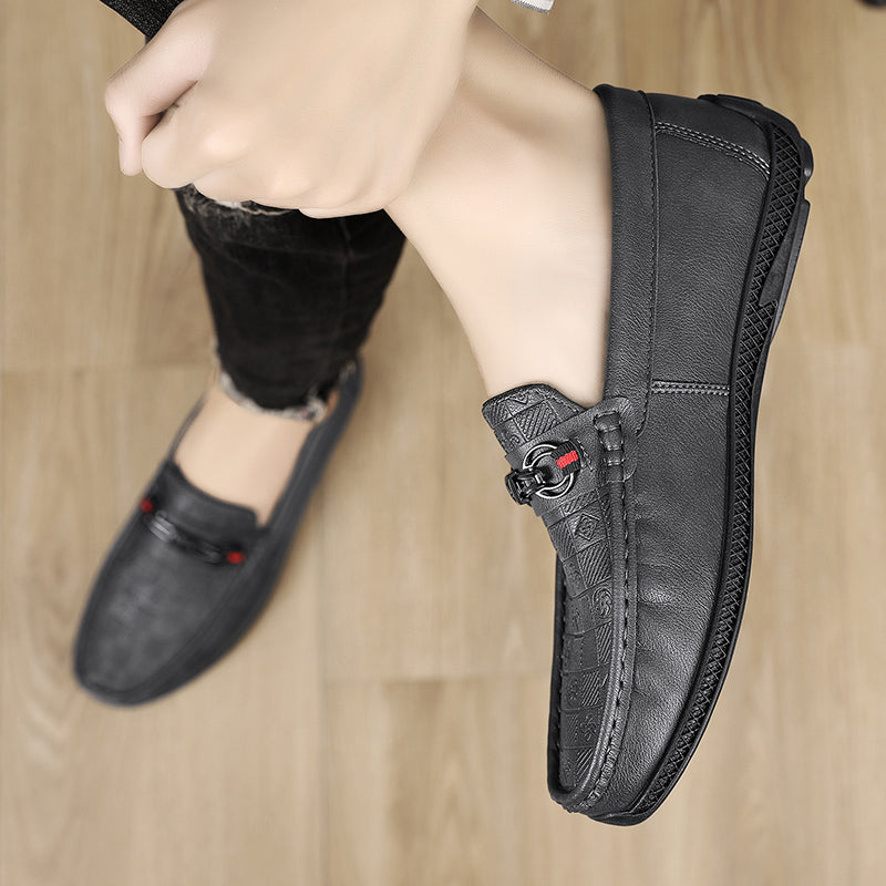 Fashion Leather Men Casual Shoes Slip on Formal Loafers Luxury Brand Comfortable Men Italian Soft Male Driving Shoes