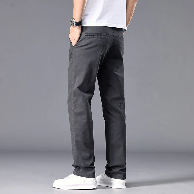 New Casual Pants Men Straight Fit Stretch Autumn Chino Trousers Male Formal Work Business Dress Khaki Fashion Spring Pants