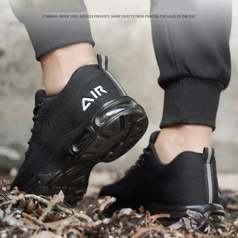 Safety Footwear Men Work Boots Lightweight Air Cushion Sneakers Puncture-Proof Work Shoes Indestructible Male Steel Toe Shoes