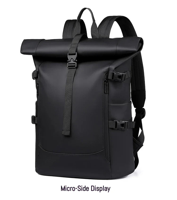 New Shoulder Bag Men's Senior Sense of Business Computer Outdoor Leisure Rolled Edge Travel Backpack Fashion Commuting