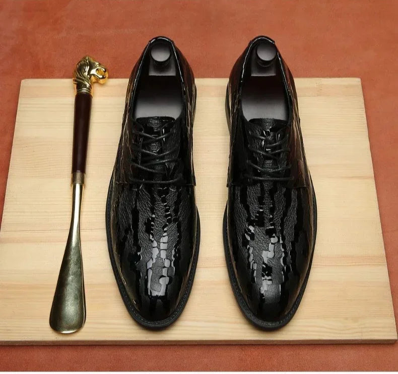Social Shoe Male Leather Casual Spring Autumn Business Men's Formal Shoes Black Legitimate Clothing 2025 Trend Cheap Liquidation