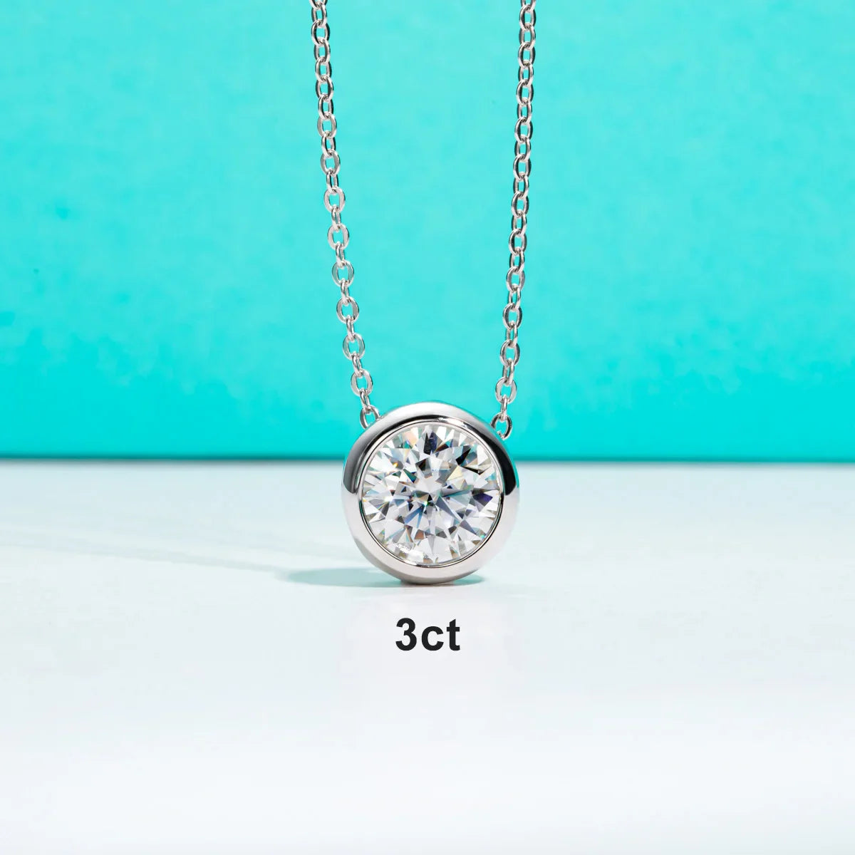 D Color Moissanite Bezel Stud Earrings 18K Gold Plated Pendant Necklace 925 Sterling Silver Jewelry Set Customs Jewelry