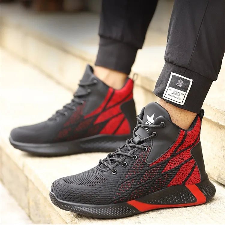 Men's Work Shoes Steel Toe Anti-Puncture Safety Shoes Man Comfortable Lightweight Fashion Men's Safety Shoes Men's Work Boots