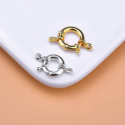 925 Sterling Silver Spring buckle accessories, circle bubble buckle, necklace joint beads buckle, DIY DIY connection buckle