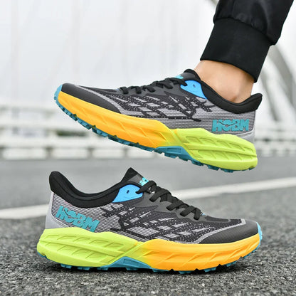 Men's Marathon Shoes Running Shoes Breathable High elasticity Cushioning Male Lightweight Sports Shoes Fitness Training