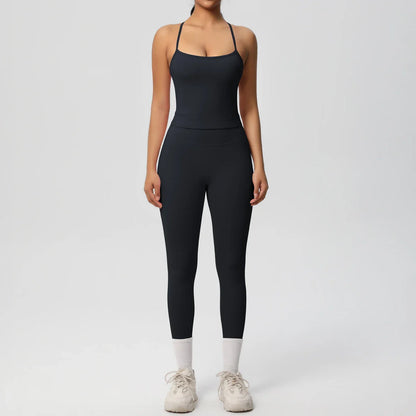 Halter Yoga Top Set Fitness Gym Suit Training Sleeveless Sport Gym Tops Crossover Back Sports Underwear  Tummy Control Slimming