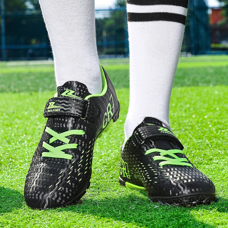 New Hot Children Football Boots Outdoor Trainers Soccer Shoes for Kids Boys Girls Hook Loop Football Cleats Futsal Sneakers28-39