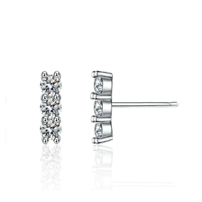 D VVS1 Full Moissanite Earrings for Women Classic Trendy Party Daily Wear GRA Certified s925 Sliver Plated 18k Earring