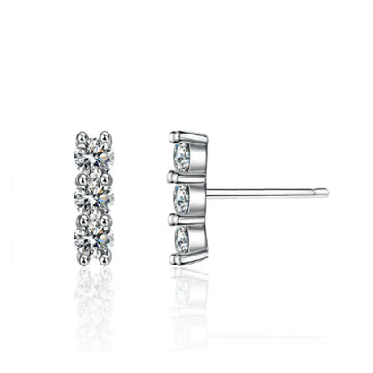 D VVS1 Full Moissanite Earrings for Women Classic Trendy Party Daily Wear GRA Certified s925 Sliver Plated 18k Earring