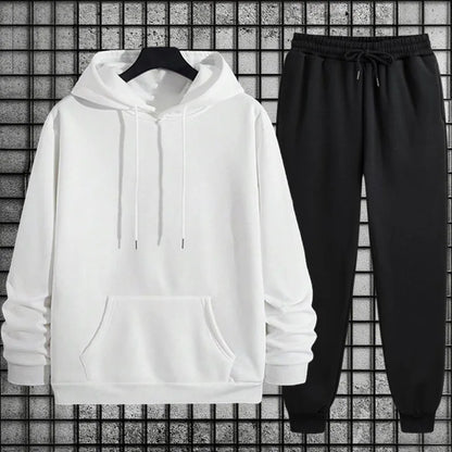 2025 New in Men's Sportswear Solid Color Hoodie + Sweatpants Urban Casual Fashion Tracksuit Fall/winter Comfort Warm Soft Outfit