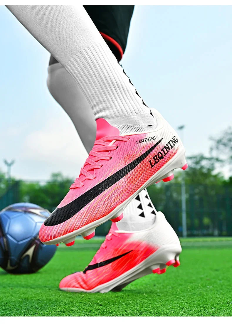 New Men Football Boots Outdoor Non Slip Match Boys Breathable Soccer Shoes Sport Adult Cleats Training Long Spikes Comfortable
