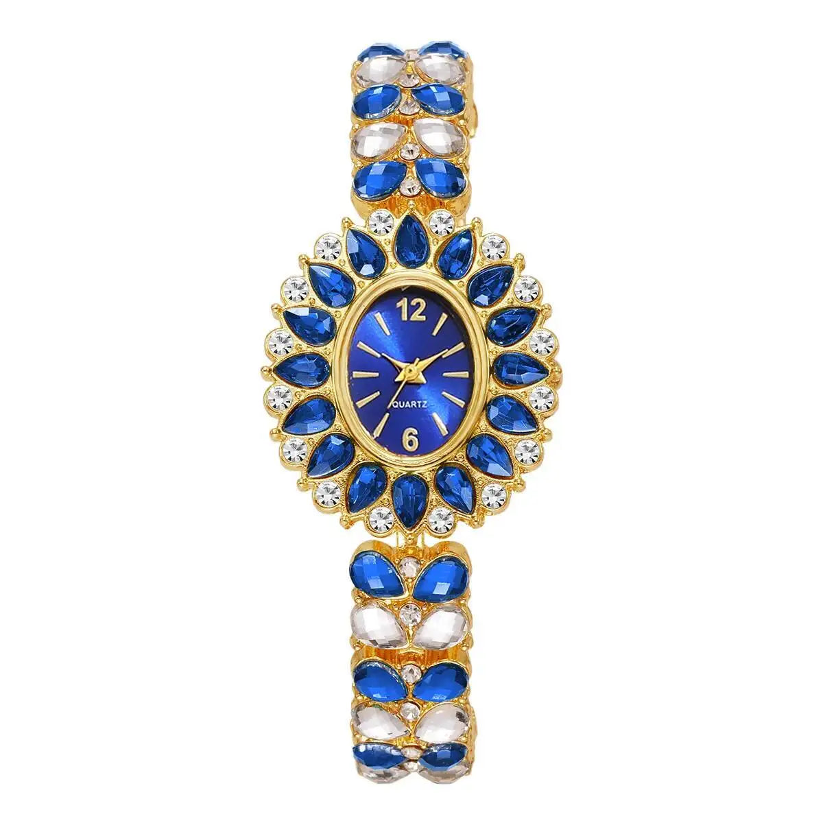 Fashion Women Watches Luxury Rhinestone Bracelet Strap Quartz Wristwatch Girls Clock Reloj Mujer