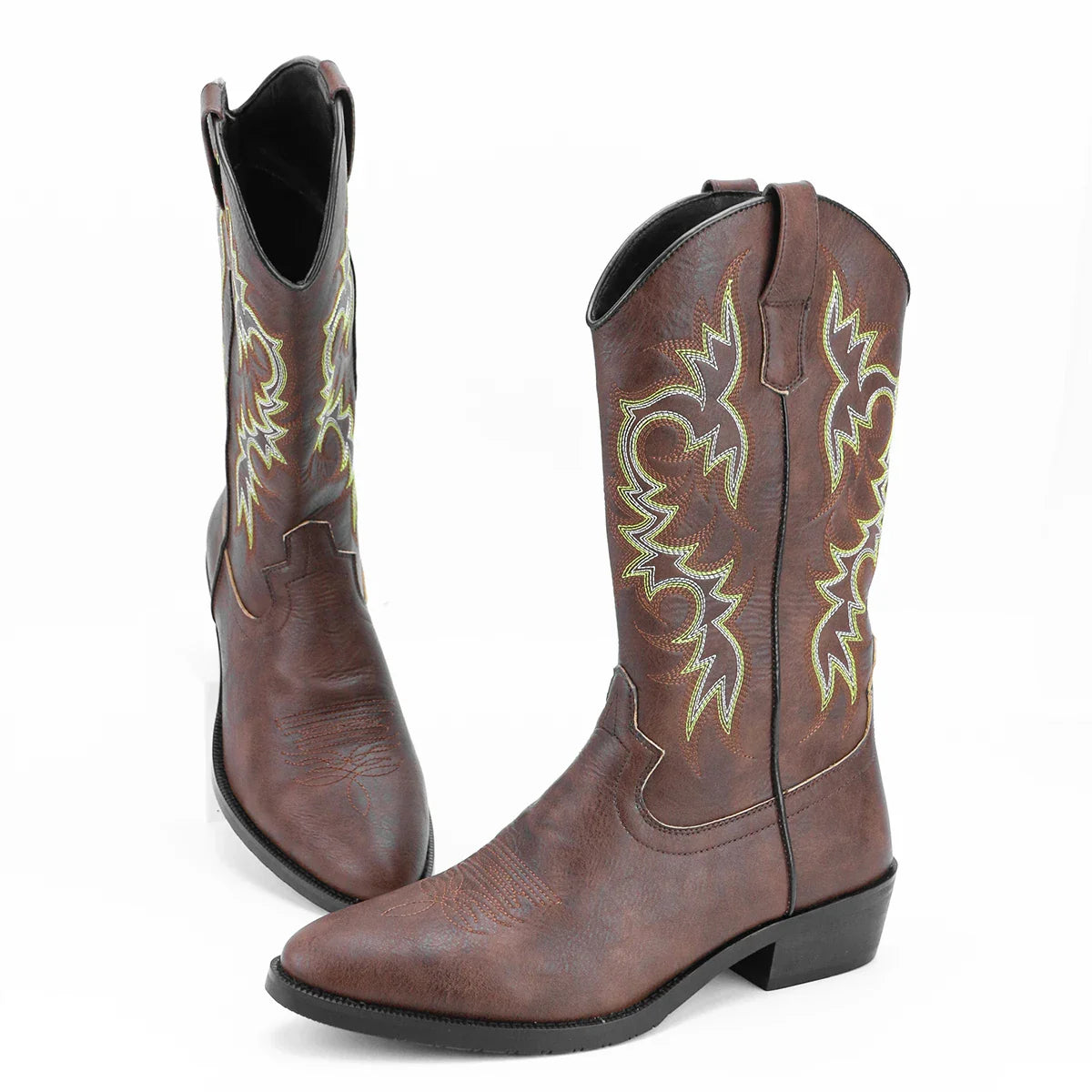 Men's High-Top Vintage Embroidered Fashion Desert Western Cowboy Boots