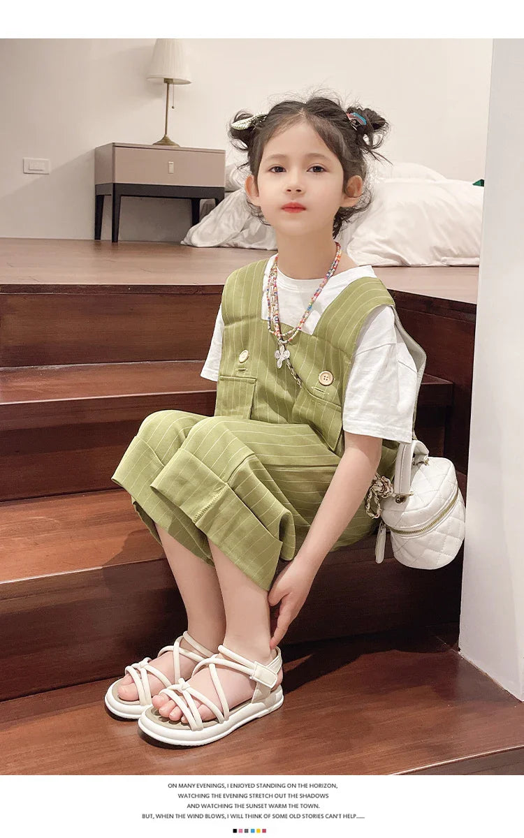 Girls Sandals Kids Sandals for Girls 2024 Summer Brand Children Beach Shoes Princess Sweet Gladiator Sandals Open Toes Anti-skid