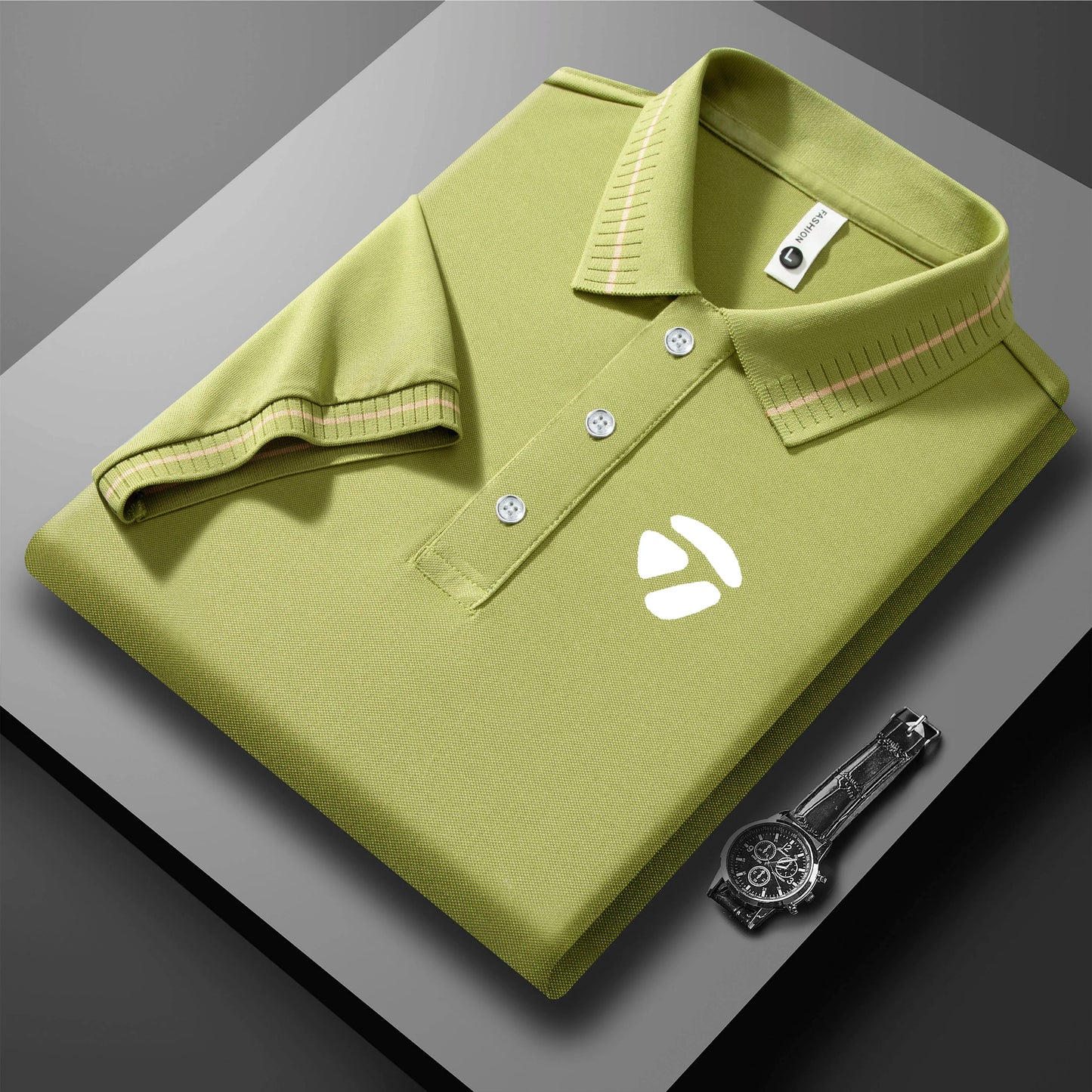 2026 New Men's Polo Collar T-shirt Short Sleeved Casual Sweat Absorbing Breathable T-shirt Men's Top