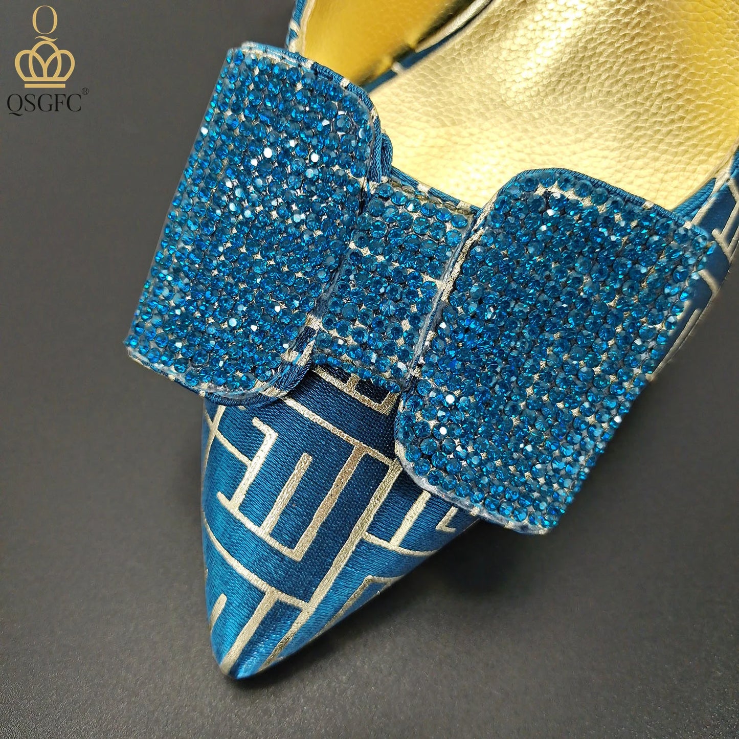 Italian Design Shoes and Bag Set Office Ladies Style Diamond Decoration Classic Women High Heel Shoes and Bag