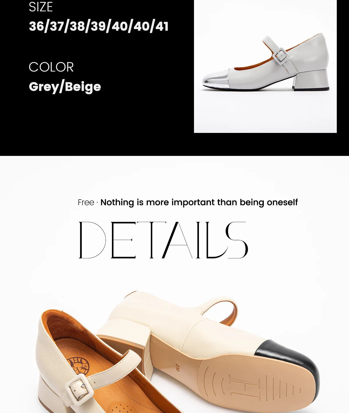 Women's High Heels New High Quality Sheep Leather Women's Shoes Simple Beige Mary Jane Shoes Comfortable