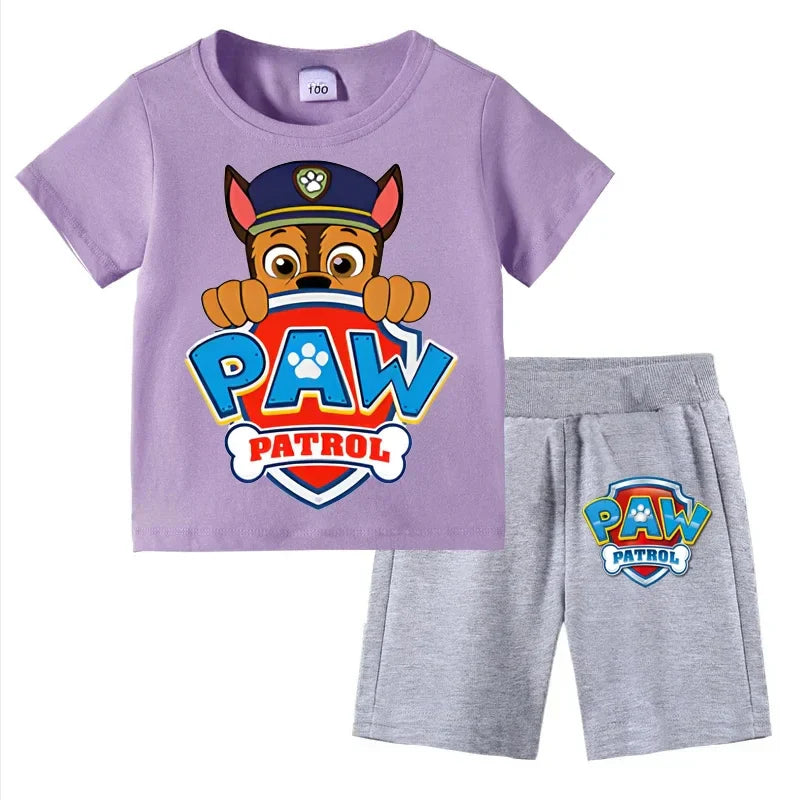 Kids Set Boys Short Sleeve T-Shirt Top+Shorts 2-Piece Outfits Boys Cartoon Suit 3-8Years Children Clothes For Summer