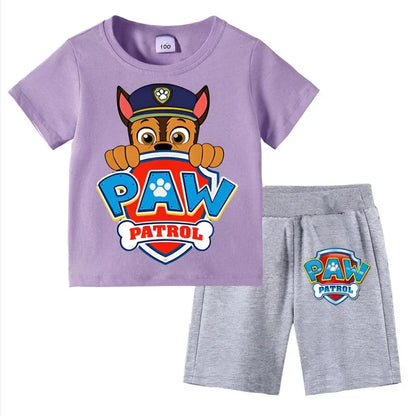 Kids Set Boys Short Sleeve T-Shirt Top+Shorts 2-Piece Outfits Boys Cartoon Suit 3-8Years Children Clothes For Summer