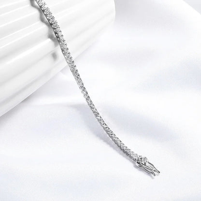 2MM D Color 100% Real Moissanite Tennis Bracelet for Women Lab Diamond Original Silver 925 Jewelry Hip Hop Party Chain