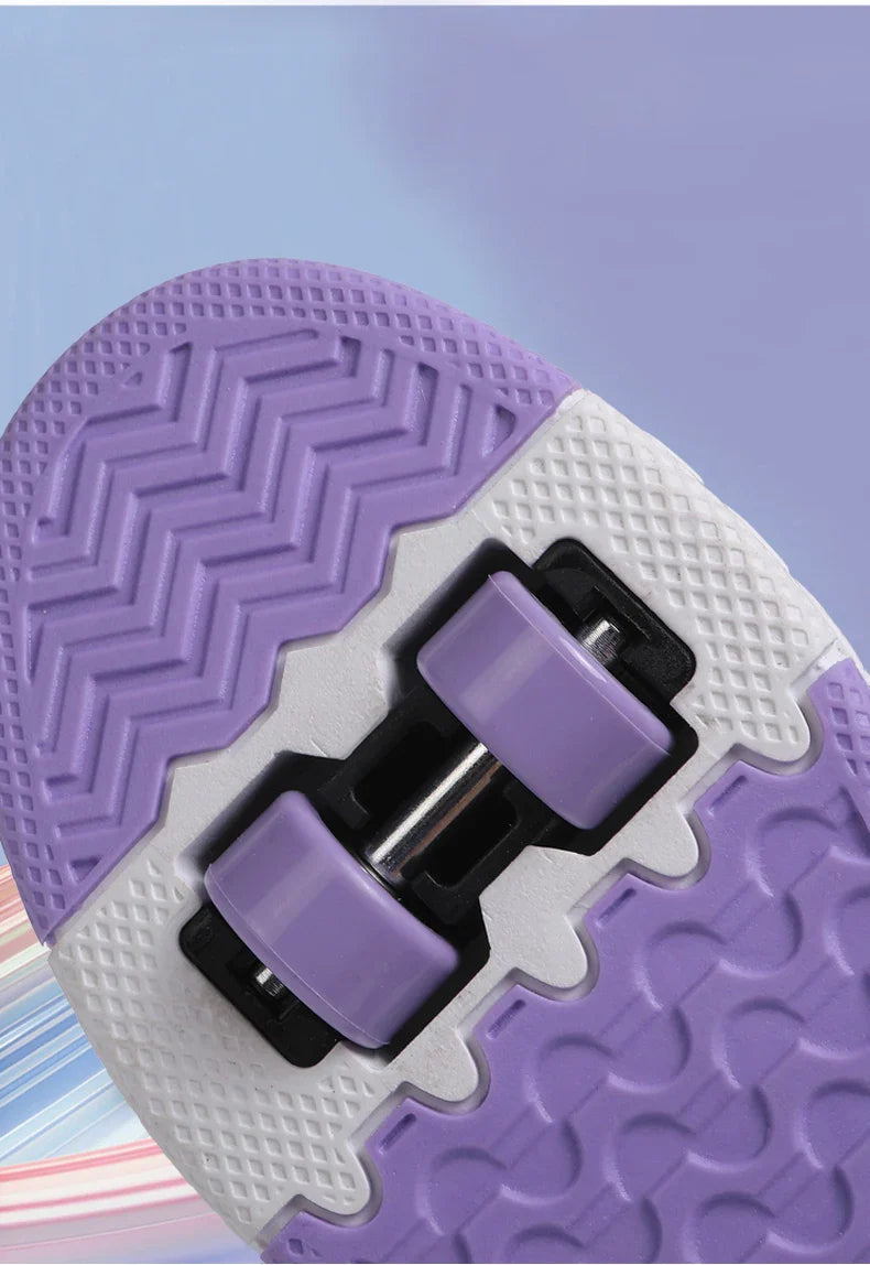 HeelysChildren's small flower decorated four-wheel roller skating sports shoe breathable roller skating girls shoes holidaygifts