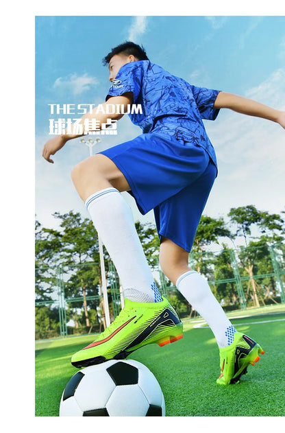 New High-Top Soccer Shoes Professional Training Football Boots TF/FG Non-Slip Soccer Sneakers Outdoor Grass Soccer Shoes