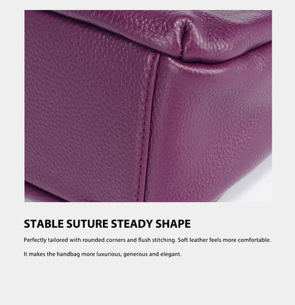 Elegant Genuine Leather Women's Shoulder Bag Trendy Crossbody Messenger Bag for Ladies Dark Red Blue 100% Satchels Hobo