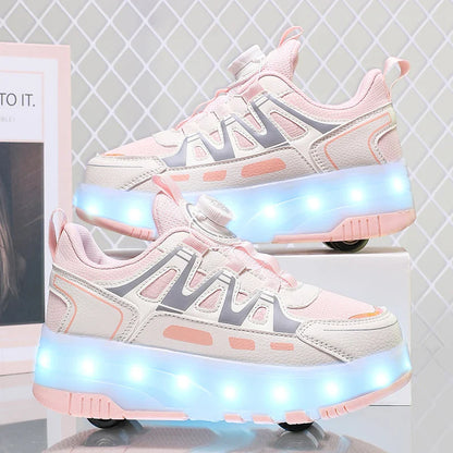 Children's And Teenage Roller Skates - Fashionable Upgraded Edition with Enhanced Stability - Detachable Dual-Use Sports Shoe