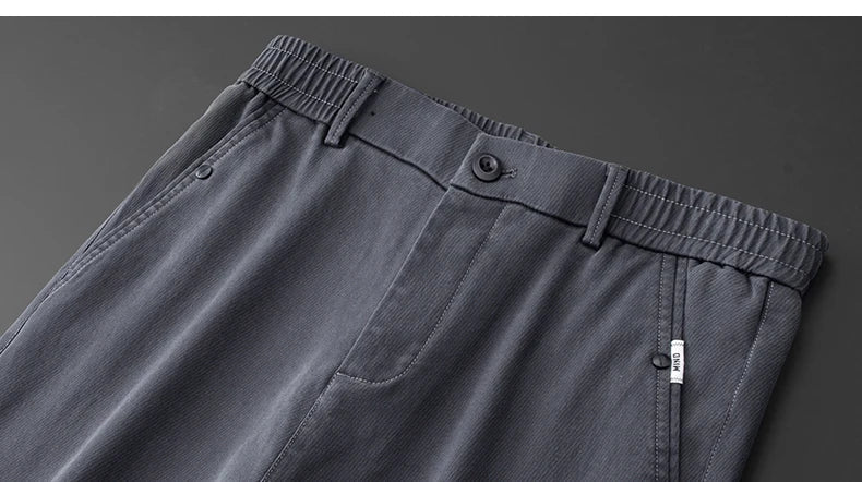 Business Straight Men's Pants Fashion Comfortable Brand Lyocell Soft Trousers Classic Simple Regular Solid Color Slim Pants