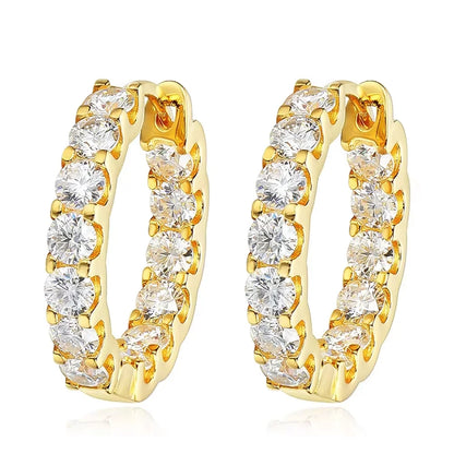 2.6cttw D Color Moissanite Earrings for Women 100% S925 Sterling Silver Hoop Earrings Plated 18K Fine Jewelry Wholesale