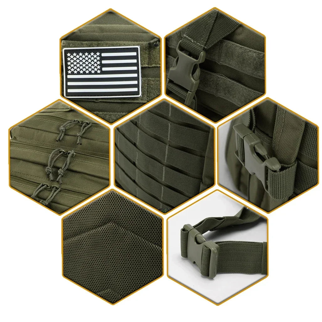 45L Tactical Backpack Large Capacity Outdoor Rucksack 3 Day Fitness Hiking Bag Hiking Camping Gear Backpacks