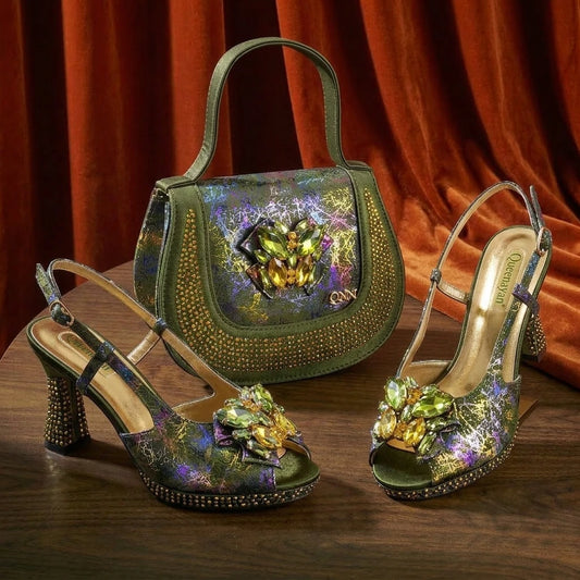 2026 Essential for Banquets  High Quality Designer Luxury Shoes and Bag  Exquisite HandBag with Peep Toe Shoes Sexy High-Heeled