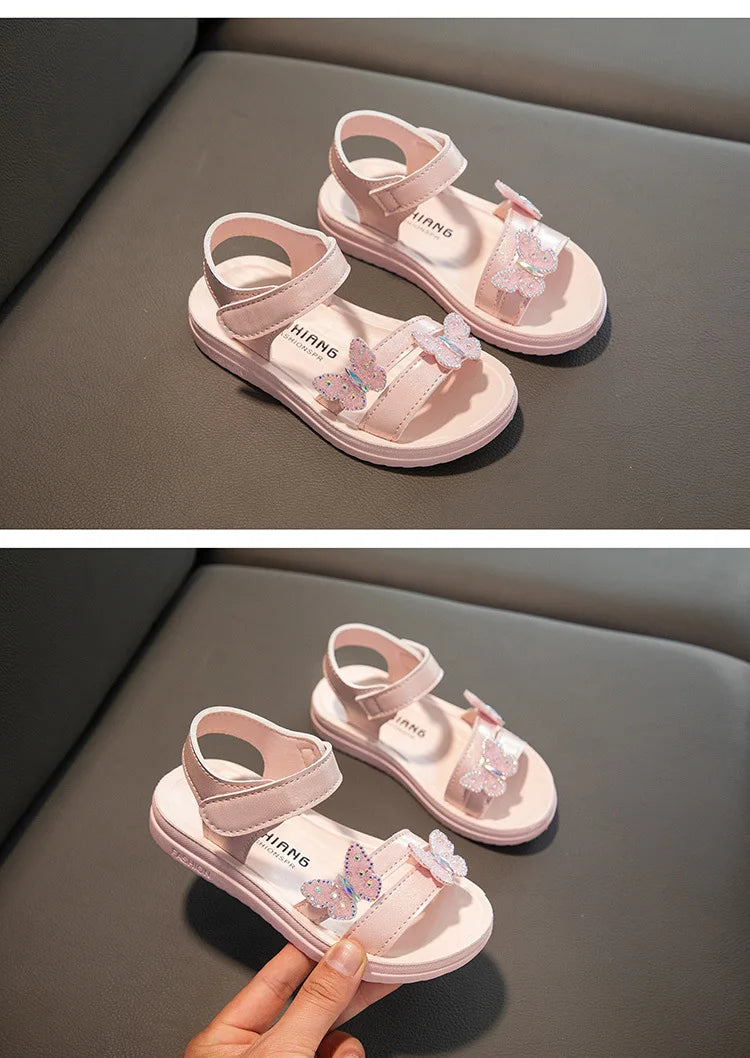 Summer Sandals for Girls Colorful Bow Children's Sandals Shoes Anti Slip Wear-resistant Soft Bottom Girls Shoes Free Shipping