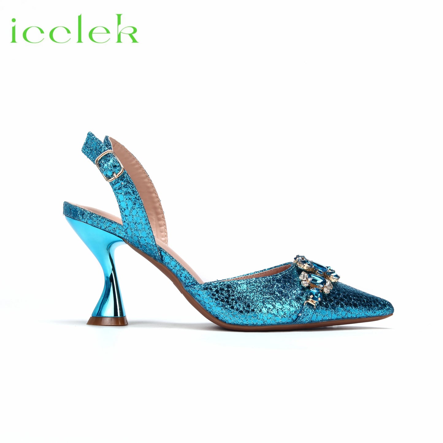 Sky Blue New Shoes and Bags Matching Set Nigerian Women Heels for Women Party Italian Design Wedding INS Design