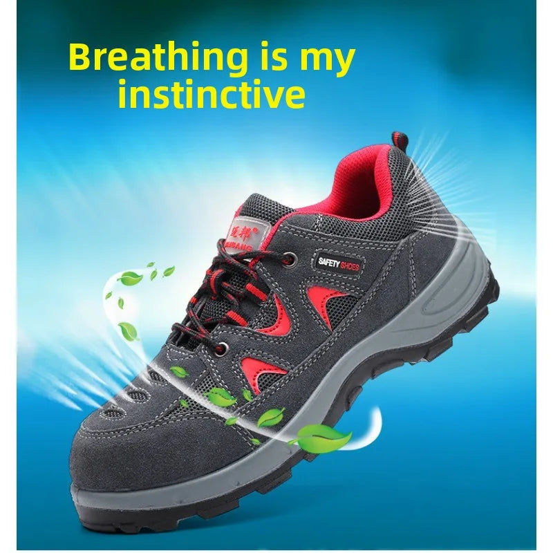 Breathable Lightweight Steel Toe Safety Shoes Labor Protection Anti Smashing & Piercing Comfortable and Secure Work Footwear