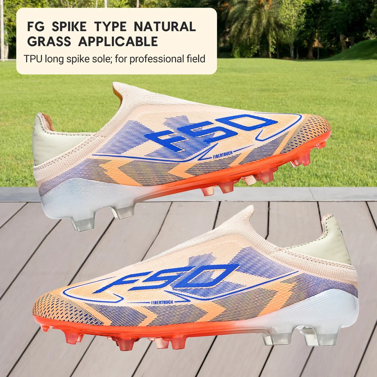Classic Style AG FG football shoes PU Fabric Ventilated Upper TPU Wearproof Outsole Unisex Kids Outdoor Football Shoes
