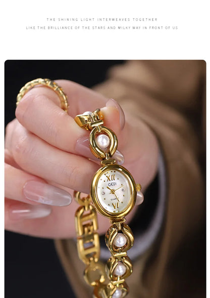 Ladies Watch Light Luxury Brand National Style Zulu Green Bracelet Advanced Bead Waterproof Women Fashion Quartz Wristwatches