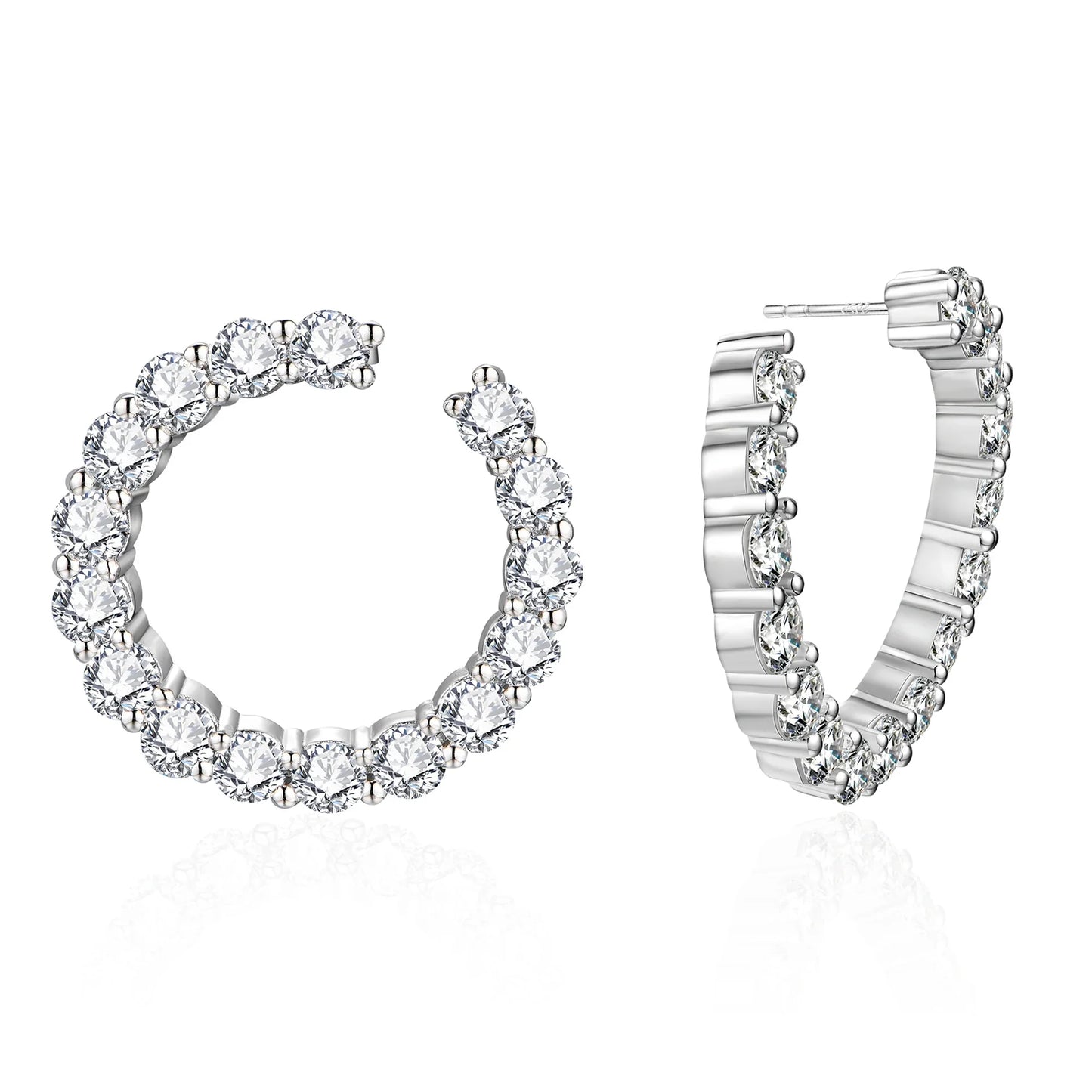 Moissanite Hool Earrings 925 Sterling Silver Passed the Diamond Test Wedding Earrings for Women Gift Fine Jewelry Band