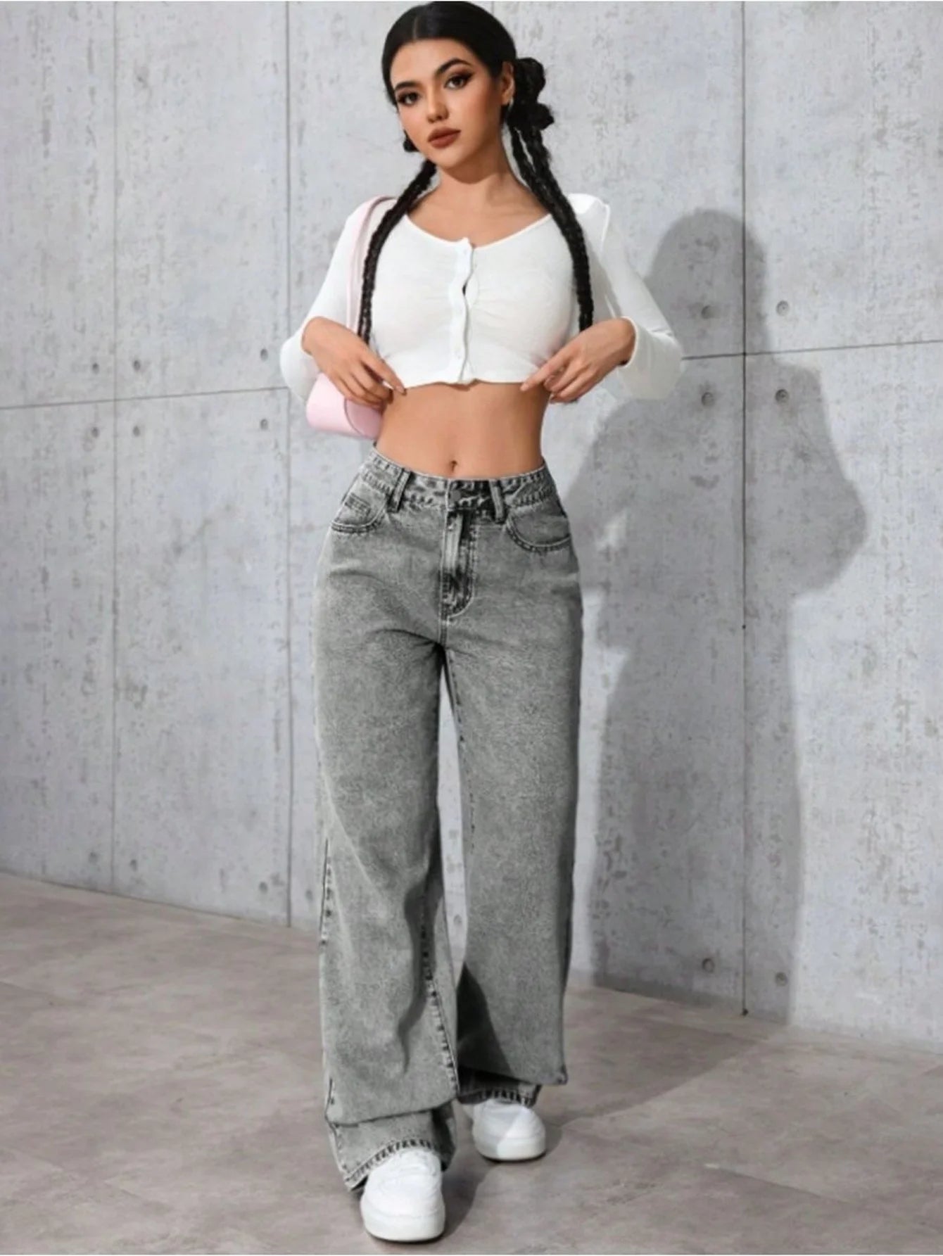 Gray Slim Tight Fit Jeans Pant For Man Original Y2k Drip Unisex Trendy Fashion Jeans No accessories or belts included