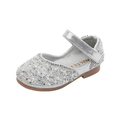 2026 Girls Princess Shoes Spring Children Bow Shoes Leather Shoe Kids Dance Shining Toddler Rhinestone Birthday Party Shoes