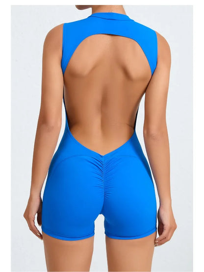 Women's High Elasticity Sports Jumpsuit Yoga Set Fitness Combination Lift Buttocks Bare Back Gym Sexy Romper for Active Women