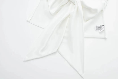 Women Summer Back Bow Solid Satin Backless Sling Crop Top Chic Female Sexy Clothing Streetwear Camis Mujer 2024 Fashion